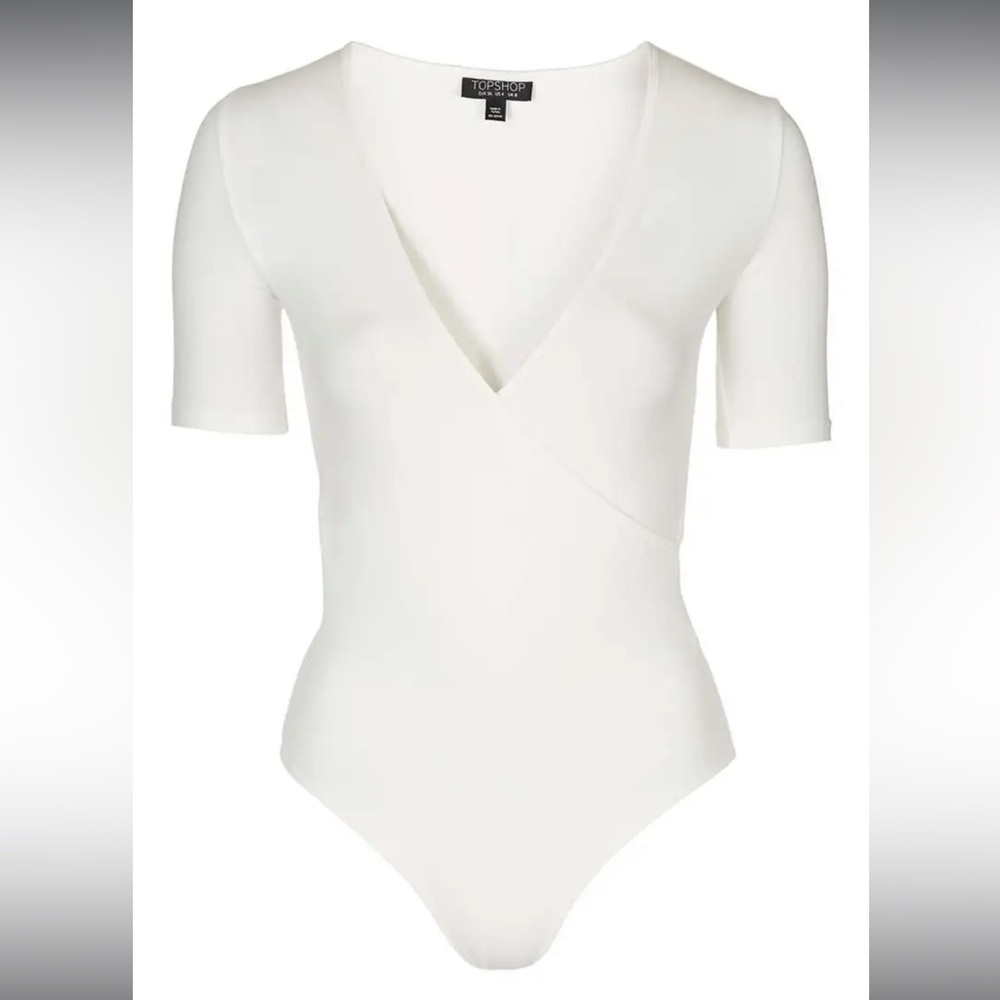 Topshop Wrap Half Sleeve Bodysuit